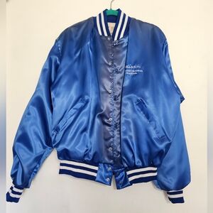 Vintage Bellsouth Network Operations Shiny Blue Nylon Jacket Size Lg Louisiana
